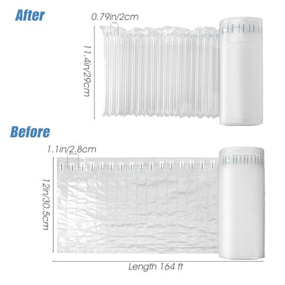 12"x200' Bubble Cushioning Wrap Roll for Packing Bubbles Packing Supplies Inflatable big bubble wrap with Pump Air for Shipping Moving Bottle Travel Protector Bags Heavy Duty