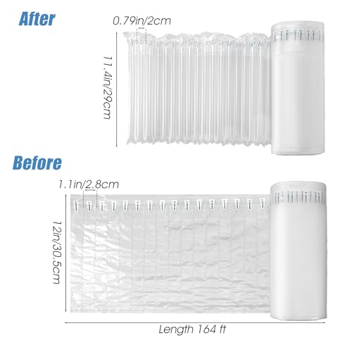 12"x200' Bubble Cushioning Wrap Roll for Packing Bubbles Packing Supplies Inflatable big bubble wrap with Pump Air for Shipping Moving Bottle Travel Protector Bags Heavy Duty