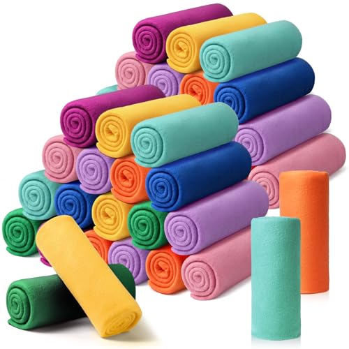 Kinlop 40 Packs Throw Blanket Bulk 60 x 50 Inch Fleece Throw Soft Blankets Warm Cozy Lightweight Plush Blanket for Bed Couch Sofa Pet Office Wedding Gifts Travel Camping (Stylish Color) - color: Stylish Color