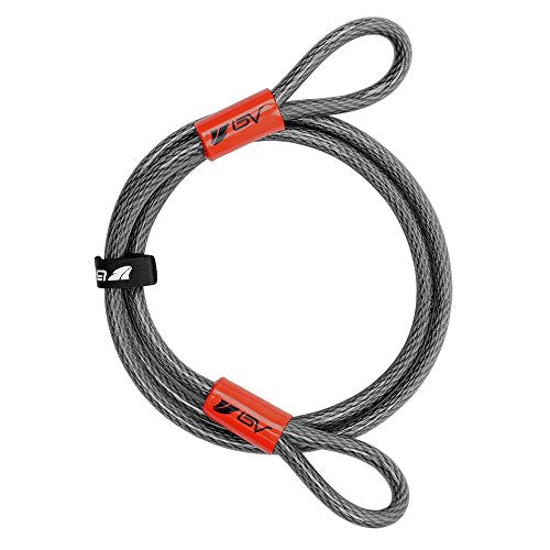 BV 7FT Heavy-Duty Security Cable Lock with Loops – Extra Thick 10mm (3/8") Braided Steel, Cut-Resistant & Weatherproof Wire Cable for Padlock, Gate, Bike, Motorcycle & Outdoor Equipment - color: Single, style: 7 FT