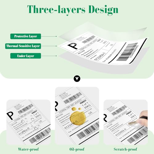 METRONIC Thermal Labels 4x6 200 Labels Fanfold Direct Shipping Labels - size: 4x6"-200 Labels