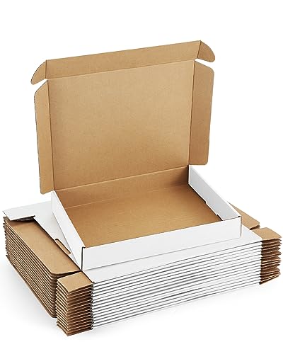 Shipping-Boxes-13x10x2 Inches: 25 Pack-Cardboard-Boxes-for-Packaging, White-Shipping-Boxes-for-Packing-Small-Business, Corrugated Box Mailers for Book Shoes Gift Mailing - color: White, size: 13x10x2 Inches