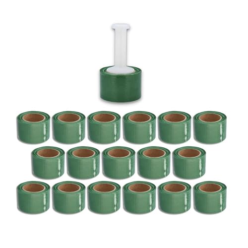 PSBM Dark Green Mini Stretch Wrap with Plastic Handle, 18 Rolls 3 Inch x 1000 Feet 80 Gauge Heavy Duty Plastic Wrap Industrial Strength Shrink Film for Moving, Packing & Shipping - color: Green, size: 3 Inch