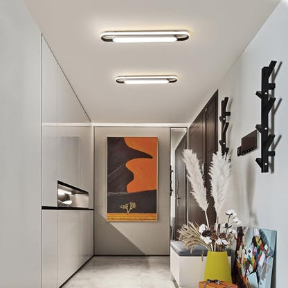 Modern LED Smart Ceiling Light,28.3" Flush Mount Ceiling Lamp, 40W Dimmable Linear Metal Chandelier Light Fittings for Kitchen Laundry Garage Dining Room Office Hallway Closet Aisle - color: Dimmable, size: 28.3 Inch