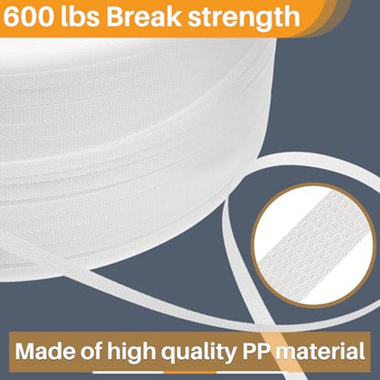 Amylove 1/2 in Strapping, 600 Lbs Heavy Duty Polypropylene Strapping Roll - size: 3940 ft