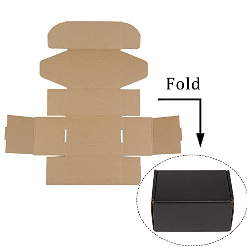 6x4x3 Inches Shipping Boxes Pack of 25, Packaging Corrugated Cardboard Mailer Boxes for Small Bussiness, Black - size: 6 x 4 x 3 inch
