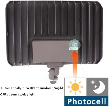180W Outdoor LED Flood Light Dusk to Dawn with Knuckle, 25200LM 1500W Equivalent, 100-277V 5000K Daylight, ETL Commercial LED Flood Light Fixture, Outdoor Security Lighting for Landscape/Parking Lot - size: 180W