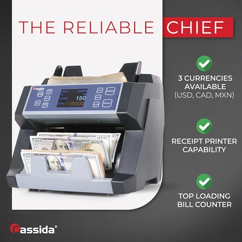 Cassida Money Bill Counter I Business Grade I 1,400 Notes/Min I 6600 UV - size: Medium (6600 Uv)