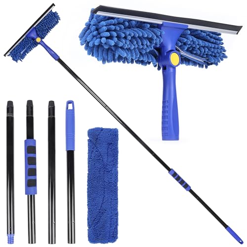 KLEEN HANDLER 2-in-1 Window Squeegee with 60” Extendable Pole