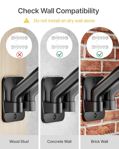 monTEK Dual Monitor Wall Mount, Full Motion Spring Arm for 17-32" Screen - style: Dual Arms