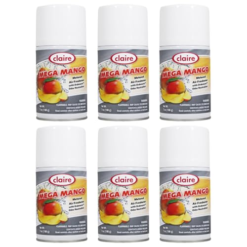 Claire CL116 Mega Mango Metered Air Freshener; 7 Oz. Net Wt., (6 Pack)