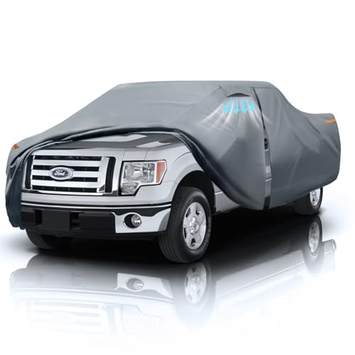 Ford F-150 Truck Cover Custom Fit 2008-2026 SuperCrew Cab Short Bed(5.5'-6.5') with Door Zipper, 12 Layer Pickup Truck Cover Waterproof All Weather, Car Tarp for Wind Dust Sun etc Protection. - size: Custom fit Ford F-150 SuperCrew Cab SB
