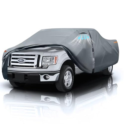 Ford F-150 Truck Cover Custom Fit 2008-2026 SuperCrew Cab Short Bed(5.5'-6.5') with Door Zipper, 12 Layer Pickup Truck Cover Waterproof All Weather, Car Tarp for Wind Dust Sun etc Protection. - size: Custom fit Ford F-150 SuperCrew Cab SB