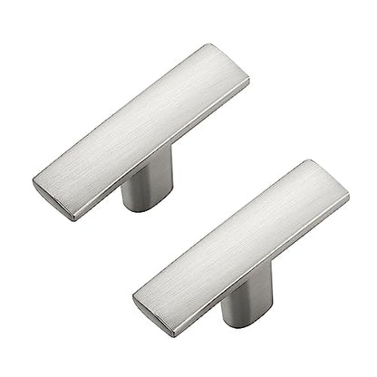 5 Pack Brushed Nickel Cabinet Knobs, 2in Length Curved Bar Drawer Pulls - color: Brushed Nickel, size: 5 Pack, style: Curved