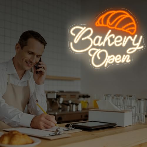 Bakery Open Neon Sign Dessert Shop Business Bar Open Welcome Led Light - color: Bakery Open