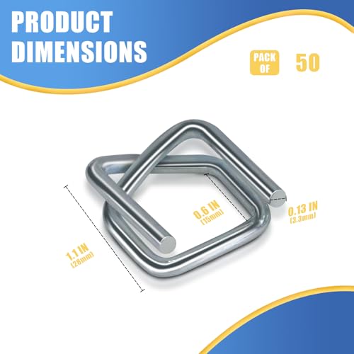 Heavy Duty Galvanized Wire Buckle for 1/2" Width Cord Strapping (Pack of 50)-Wire Buckles with Galvanized Coating - size: 1/2" Galvanized, style: 50 Pack