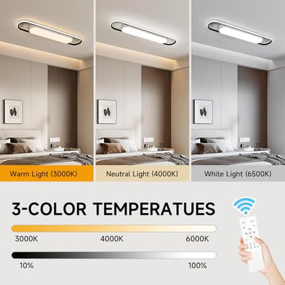 3Ft Smart LED Ceiling Lighting,50W High Brightness Linear Flush Mount Light Fixture,36.2" Dimmable Led Ceiling Lamp with Remote Control for Kitchen,Garage,Hallway,Laundry,Study Room. - color: Dimmable (3000K -6500K), size: 3FT (36.2 Inch / 92cm)