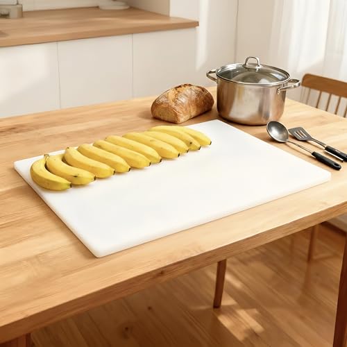 Commercial Cutting Board, Plastic Poly Kitchen Board Dishwasher Safe, Heavy Duty Food Prep Surface for Restaurant Use (24"L x 18"W x 0.57"Th) - color: White, size: 24"L x 18"W