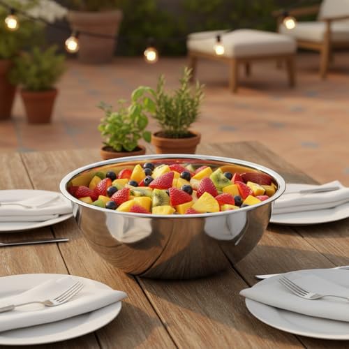 4 Packs Stainless Steel Mixing Bowls for Prep, 9.6" x 3.5"