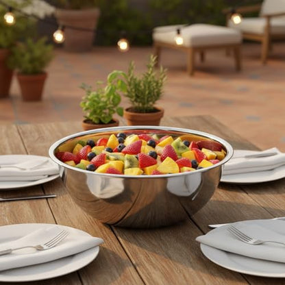 4 Packs Stainless Steel Mixing Bowls for Prep, 9.6" x 3.5"