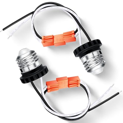 Zhengmy 20 Pcs E26 Socket Adapter Medium Base Light Socket Pigtail