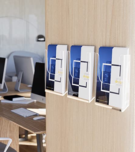MaxGear Acrylic Brochure Holder 8.5x11 Wall Mount, 4 Pack - size: 8.5"x11"
