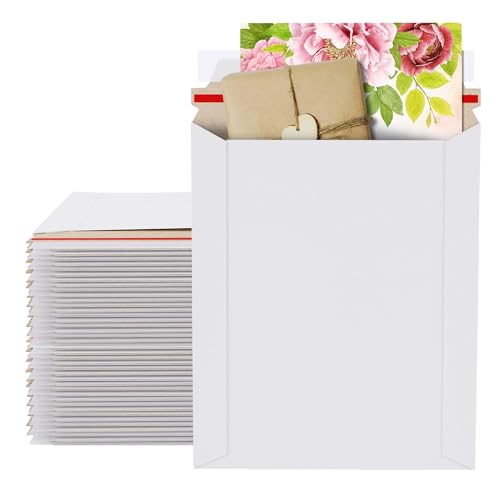 Rigid Mailers with Self-Seal, White 12.75 x 15 Inches, 25 Pack, 550 GSM Thick Paperboard Envelopes for Documents, Photos, CDs - color: White, size: 12.75" x 15" / 25 Pack