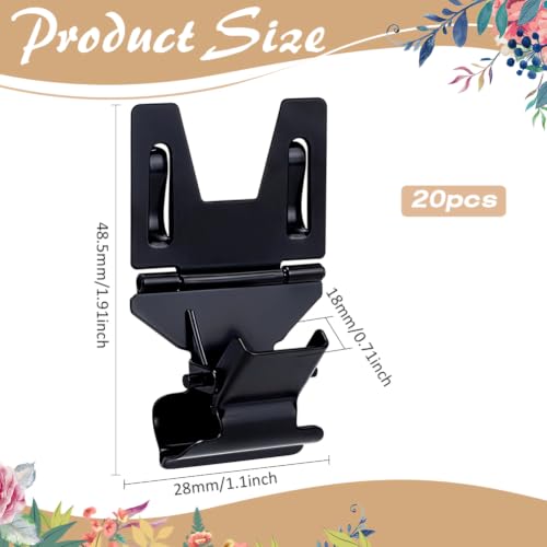 MAYJOYDIY 20 Pcs Black Pop Clip Sign Stand Holders Iron Sign Clips - color: Black