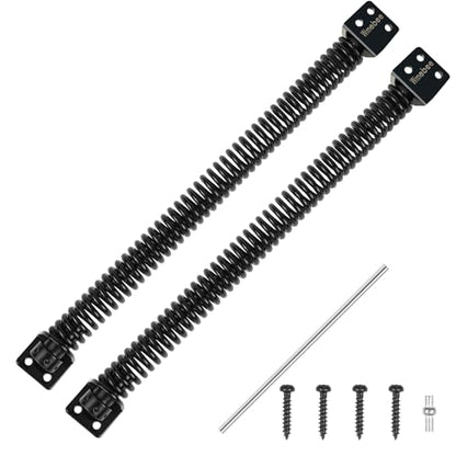 13 Inch Self Closing Gate Spring, Adjustable Tension Gate Closer for Wooden & Vinyl Fence, Steel, Black (2 Pack) - size: 2 Pack