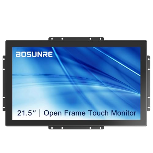 10-Point Multi-Touch Industrial Display, 21.5 Inch FHD Open Frame Touch Monitor, Capacitive Touch Screen Monitor with HD-MI VGA, VESA Mounting Open Bracket Installation - size: 21.5
