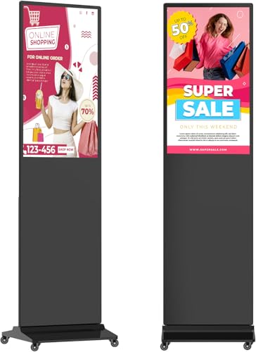 32 inch Indoor Digital Signage LCD Screen IPS Floor Standing Digital Kiosks Interactive Displays with WiFi HDMI/USB Input Auto AD Player, Android OS Black - color: Black, size: 32 inch, style: NonTouch-Screen