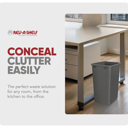Rev-A-Shelf Double Pullout Garbage Trash Cans for Kitchen Cabinets, 35 Qt - color: Dark Gray, style: 2 Pack