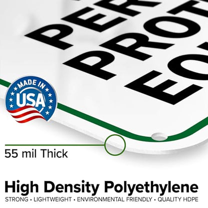 Think Safety First Wear Personal Protective Equipment Sign, 18"x24" - size: 18x24 Polyethylene