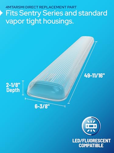 KASTLITE Vapor Tight Fixture Lens Cover Replacement, 4MTARSMI, 4-Pack - size: ALP-4MTARSMI