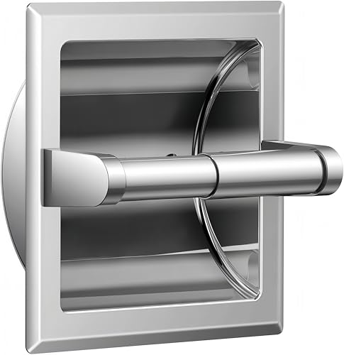 FORIOUS Recessed Toilet Paper Holder for Mega Rolls, Brushed Nickel - color: Stainless Steel