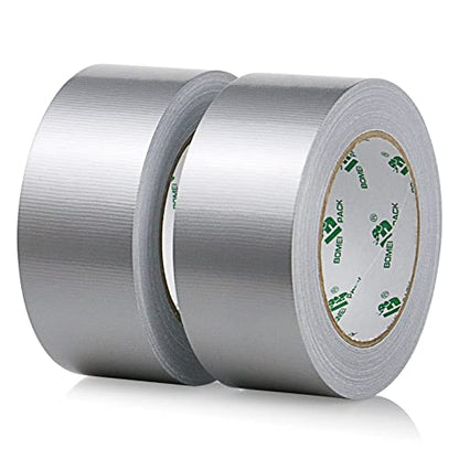 2 Pack Duct Tape Heavy Duty,9 Mil Thickness,2 Inches x 30 Yards,Strong Industrial Strength,Flexible,No Residue,Waterproof and Tear by Hand,Multi-Use for Indoor & Outdoor Repairs (Silver) - color: Silver