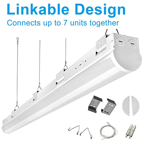 OSTEK 40W LED Shop Light 4FT Suspended Linear Channel Strip Lights Fixture - color: Normal - 5000K