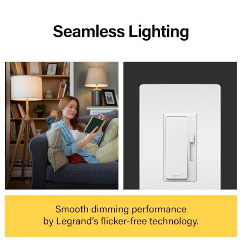 Legrand Radiant 150W LED Dimmer Light Switch 3-Way Rocker White 1 Pack - color: White