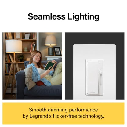 Legrand Radiant 150W LED Dimmer Light Switch 3-Way Rocker White 1 Pack - color: White