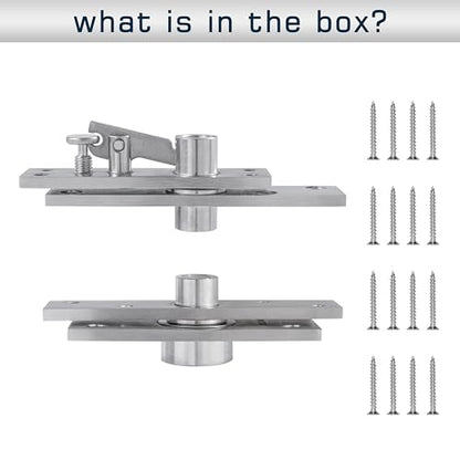 Pivot Door Hinges,Stainless Steel 360° Rotation Invisible Hinge for Bookcase, Murphy Door Hinges,Secret Door Hidden Hinges (150KG &360°)