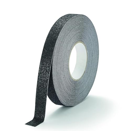Durable DURALINE Grip+ Floor Tape, Non-Slip Self-Adhesive, Black, 1" x 50ft - color: Black, size: 25 mm x 15 m