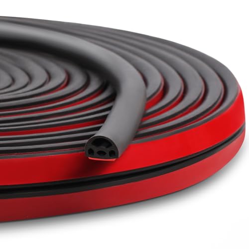 Benory Silicone Door Weather Stripping, Fits 3/16"–1/4" Gaps, 19.7FT Black - color: Black, size: 3/8" (W) x 1/4" (T) x 19.7' (L)