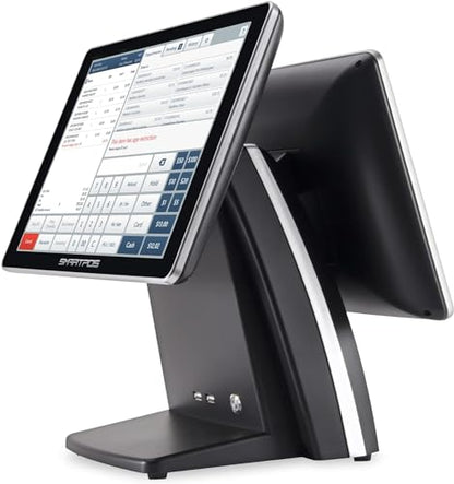 All-in-One SmartPOS-129 Professional Cash Register for Small Business, POS Bundle Includes: Cashier Touch Screen Monitor, Customer-Facing Display, Cash Drawer, Thermal Printer, 2D Barcode Scanner