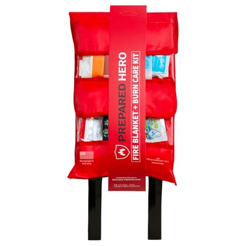 Prepared Hero 2-in-1 Fire Blanket & Burn Gel First Aid Kit, 1076F