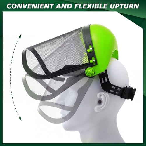 Sabary Safety Face Shield with Mesh Visor for Men, Green - color: Green