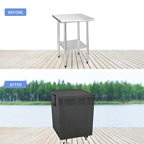 Outdoor Prep Table Cover for Metal BBQ Cart Table, 30x30x34 Inch - size: 30" x 30" x 34"