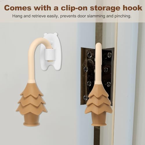 uxcell 4 Pcs Silicone Door Pinch Guard, Hanging Finger Pinch Guard, Brown - color: Brown