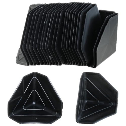 Heyous 24PCS 2.25 Inch Black PP Packaging Edge Protector Suitable for Cardboard Box Cabinet Furniture Door Panels