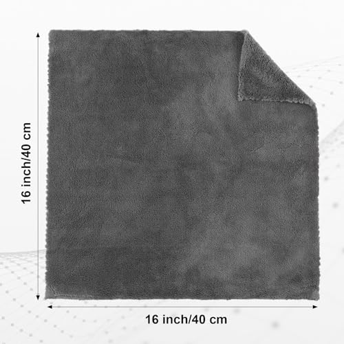 Shimeyao Gray 20 Pcs 16 x 16 Inch Microfiber Car Detailing Towel - color: Gray