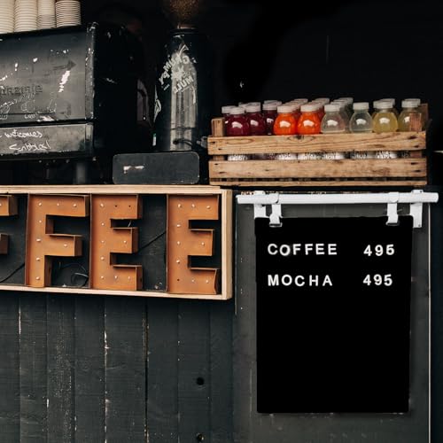Hanging Menu Contemporary Style Chalkboard Sign, Metal Menu Display 22x28 Magnetic Surface Cafe Bar Sign for Business Price Menu (White Frame/Black Board) - color: White Frame/Black Board